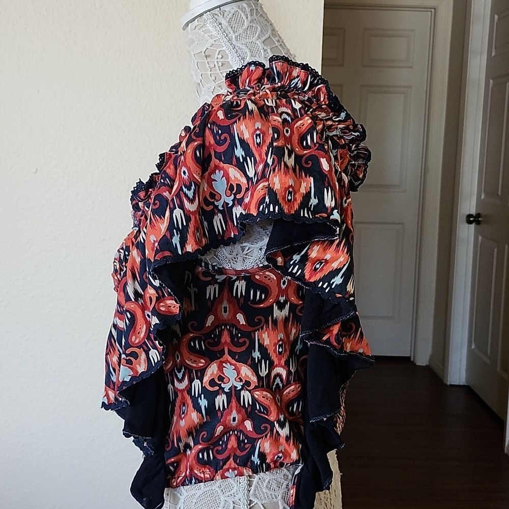 Anthropologie Let Me Be Smocked Crop Top Boho Retro 70's Size M - Picture 7 of 15